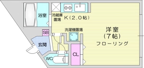 麻生駅 徒歩3分 4階の物件間取画像